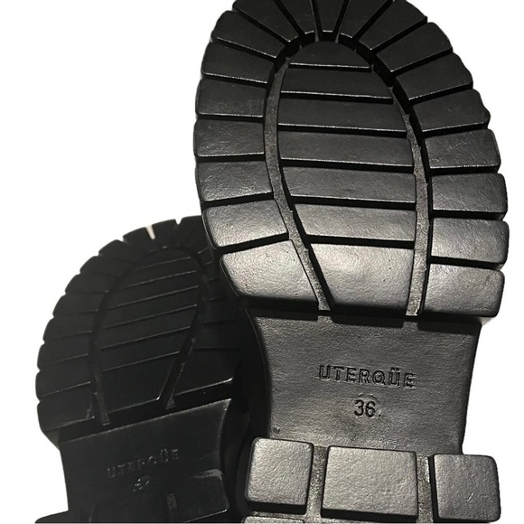 Uterque Black Tall Platform Boots Size 36 / 6 Combat Whimsigoth. - Picture 7 of 7